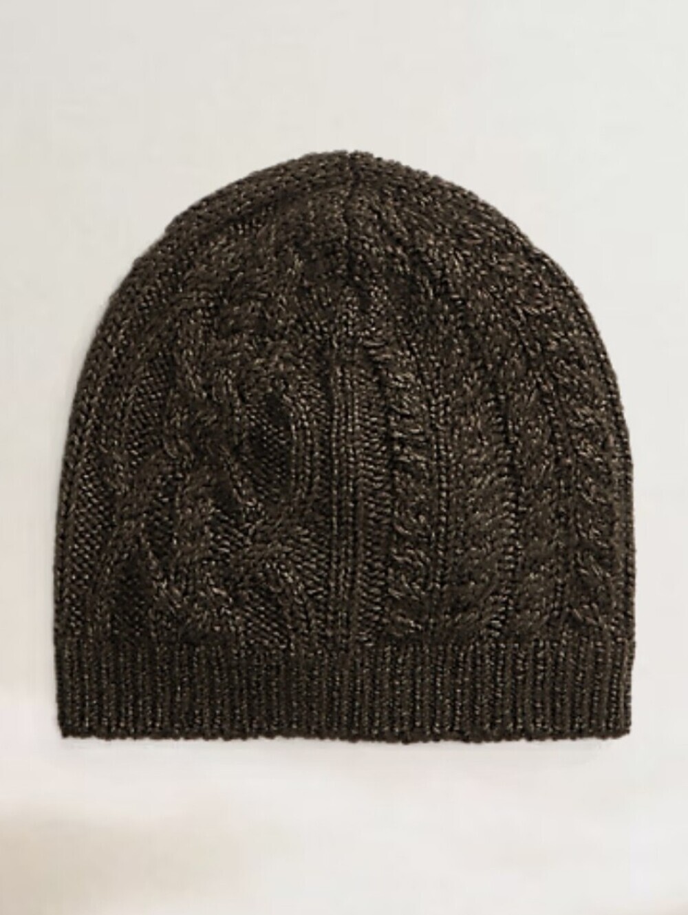 Ralph Lauren NOWT Purple Label Cable-Knit Silk-Cashmere Beanie Hat.
